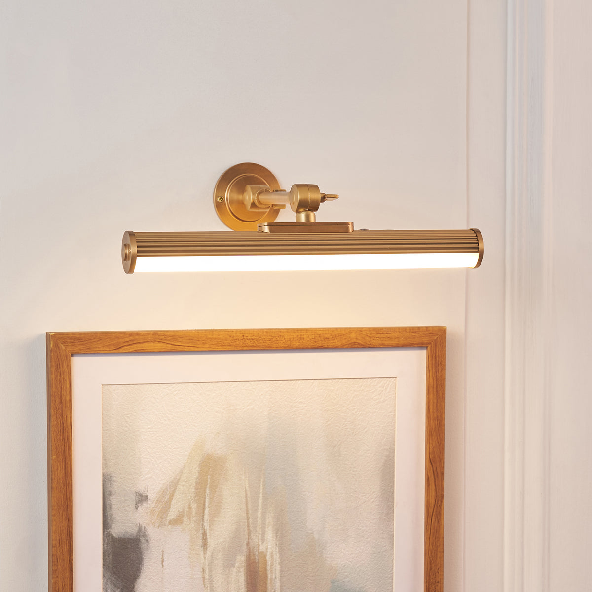 Endon Cirali Rechargeable Picture Light Warm brass plate & frosted pc