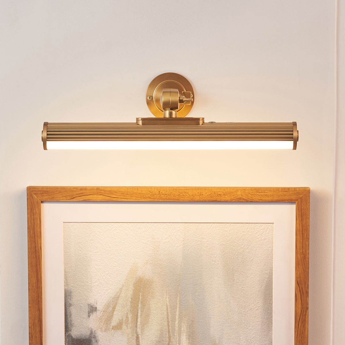 Endon Cirali Rechargeable Picture Light Warm brass plate & frosted pc