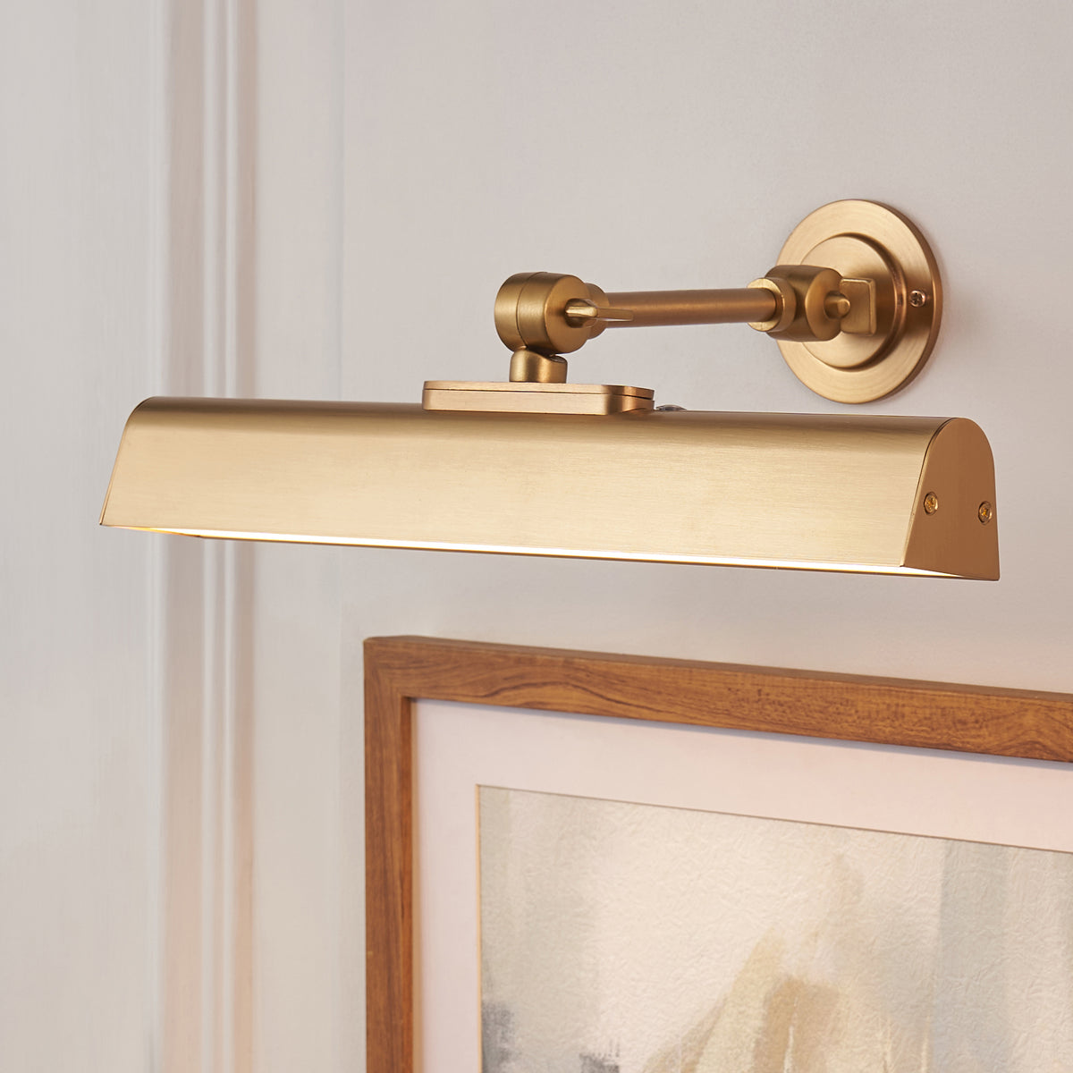 Endon Dalyan Rechargeable Picture Light Warm brass plate & frosted pc