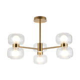Endon Rossano 6lt Semi Flush Warm brass plate & clear/frosted glass