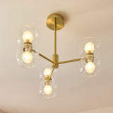 Endon Rossano 6lt Semi Flush Warm brass plate & clear/frosted glass
