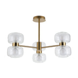 Endon Rossano 6lt Semi Flush Warm brass plate & clear/frosted glass
