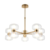 Endon Rossano 10Lt Pendant Warm brass plate & clear/frosted glass