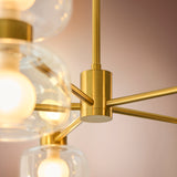 Endon Rossano 10Lt Pendant Warm brass plate & clear/frosted glass