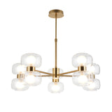 Endon Rossano 10Lt Pendant Warm brass plate & clear/frosted glass