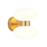Endon Rossano 2lt Wall Warm brass plate & opal glass