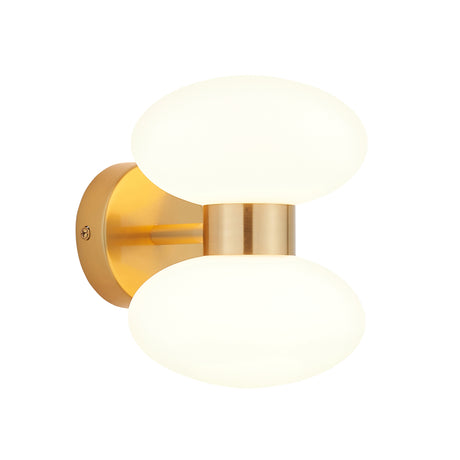 Endon Rossano 2lt Wall Warm brass plate & opal glass
