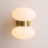 Endon Rossano 2lt Wall Warm brass plate & opal glass