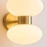 Endon Rossano 2lt Wall Warm brass plate & opal glass