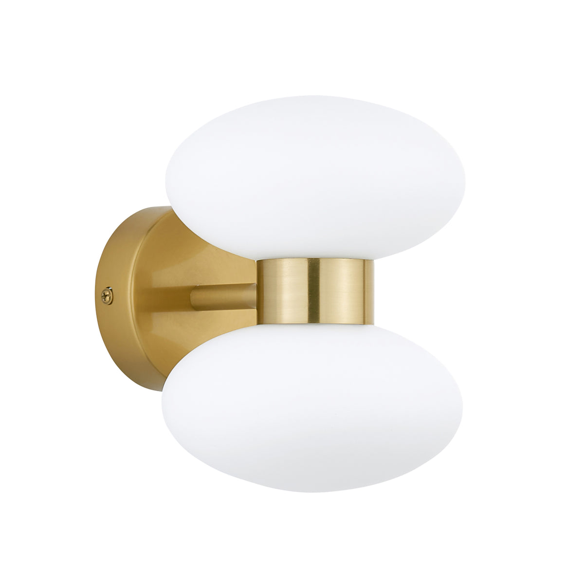 Endon Rossano 2lt Wall Warm brass plate & opal glass