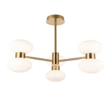 Endon Rossano 6lt Semi Flush Warm brass plate & opal glass