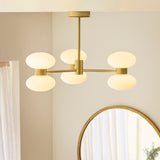 Endon Rossano 6lt Semi Flush Warm brass plate & opal glass