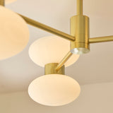 Endon Rossano 6lt Semi Flush Warm brass plate & opal glass