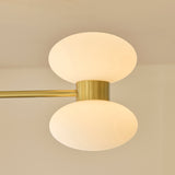 Endon Rossano 6lt Semi Flush Warm brass plate & opal glass