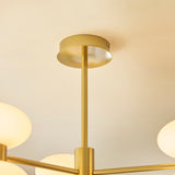 Endon Rossano 6lt Semi Flush Warm brass plate & opal glass