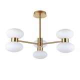 Endon Rossano 6lt Semi Flush Warm brass plate & opal glass