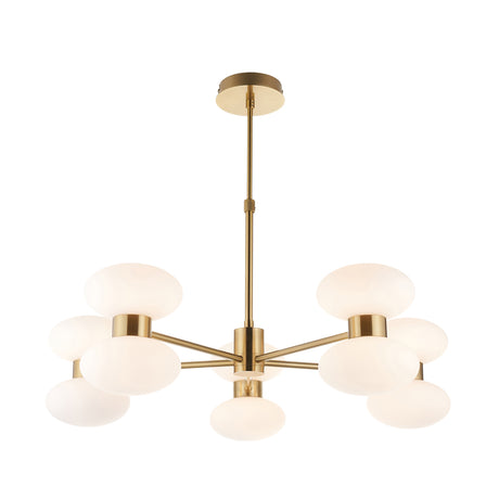 Endon Rossano 10lt Pendant Warm brass plate & opal glass