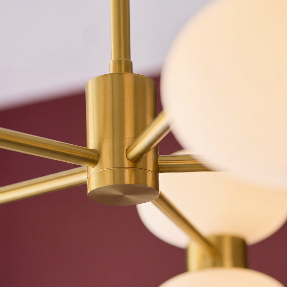 Endon Rossano 10lt Pendant Warm brass plate & opal glass