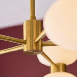 Endon Rossano 10lt Pendant Warm brass plate & opal glass