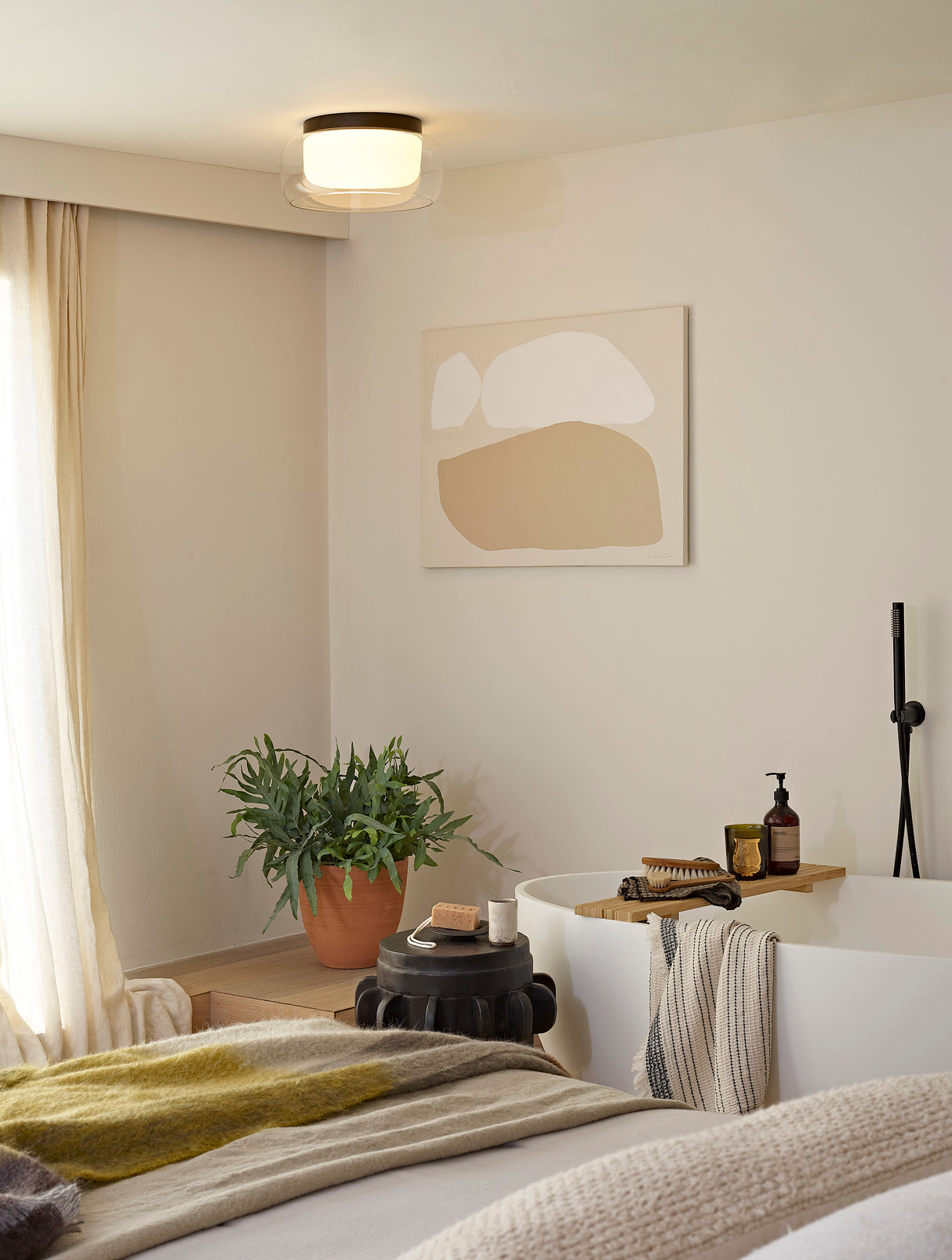 Astro Aquina Ceiling 360 Matt Black Bathroom Ceiling Light