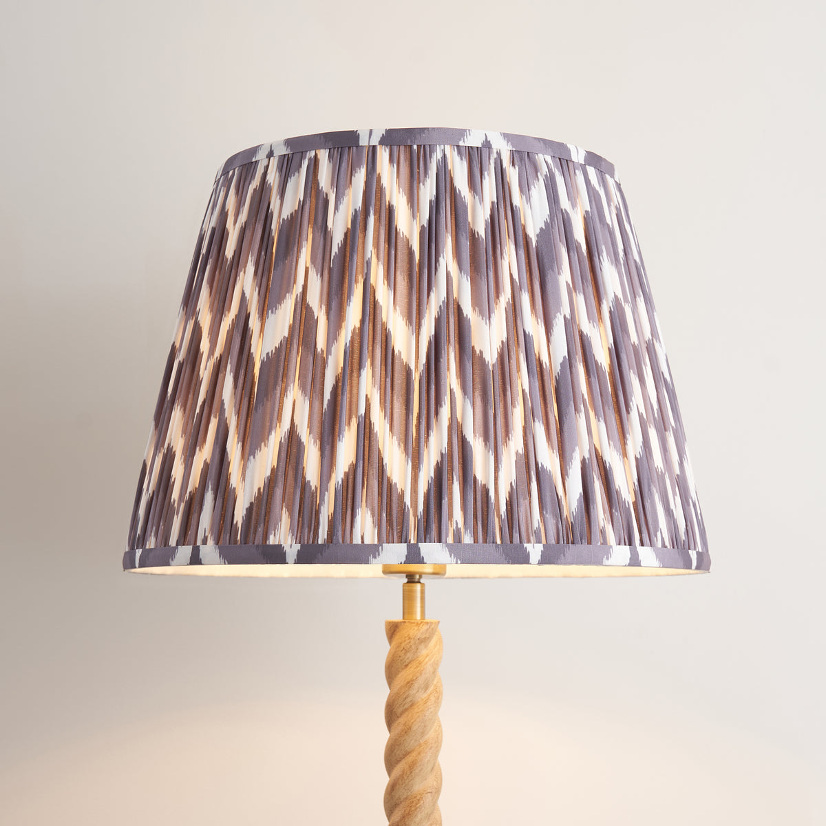 Endon Twist & ZigZag 40cm Floor Oak effect resin & pearl grey fabric
