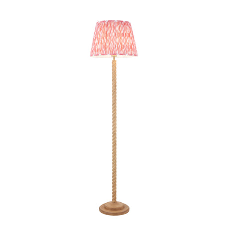 Endon Twist & Ikat 40cm Floor Oak effect resin & coral pink fabric
