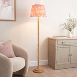 Endon Twist & Ikat 40cm Floor Oak effect resin & coral pink fabric