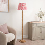 Endon Twist & Ikat 40cm Floor Oak effect resin & coral pink fabric