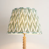 Endon Twist & ZigZag 40cm Floor Oak effect resin & cotswold green fabric