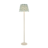 Endon Twist & ZigZag 40cm Floor Satin almond white paint & cotswold green fabric