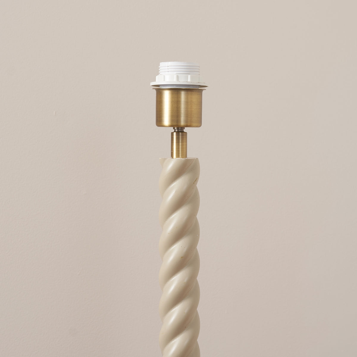 Endon Twist & ZigZag 40cm Floor Satin almond white paint & cotswold green fabric