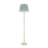 Endon Twist & ZigZag 40cm Floor Satin almond white paint & cotswold green fabric