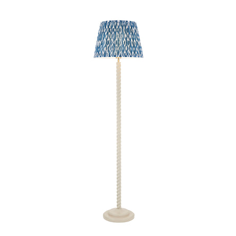 Endon Twist & Ikat 40cm Floor Satin almond white paint & marlin blue fabric