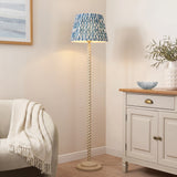 Endon Twist & Ikat 40cm Floor Satin almond white paint & marlin blue fabric