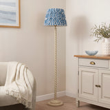 Endon Twist & Ikat 40cm Floor Satin almond white paint & marlin blue fabric