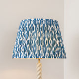 Endon Twist & Ikat 40cm Floor Satin almond white paint & marlin blue fabric