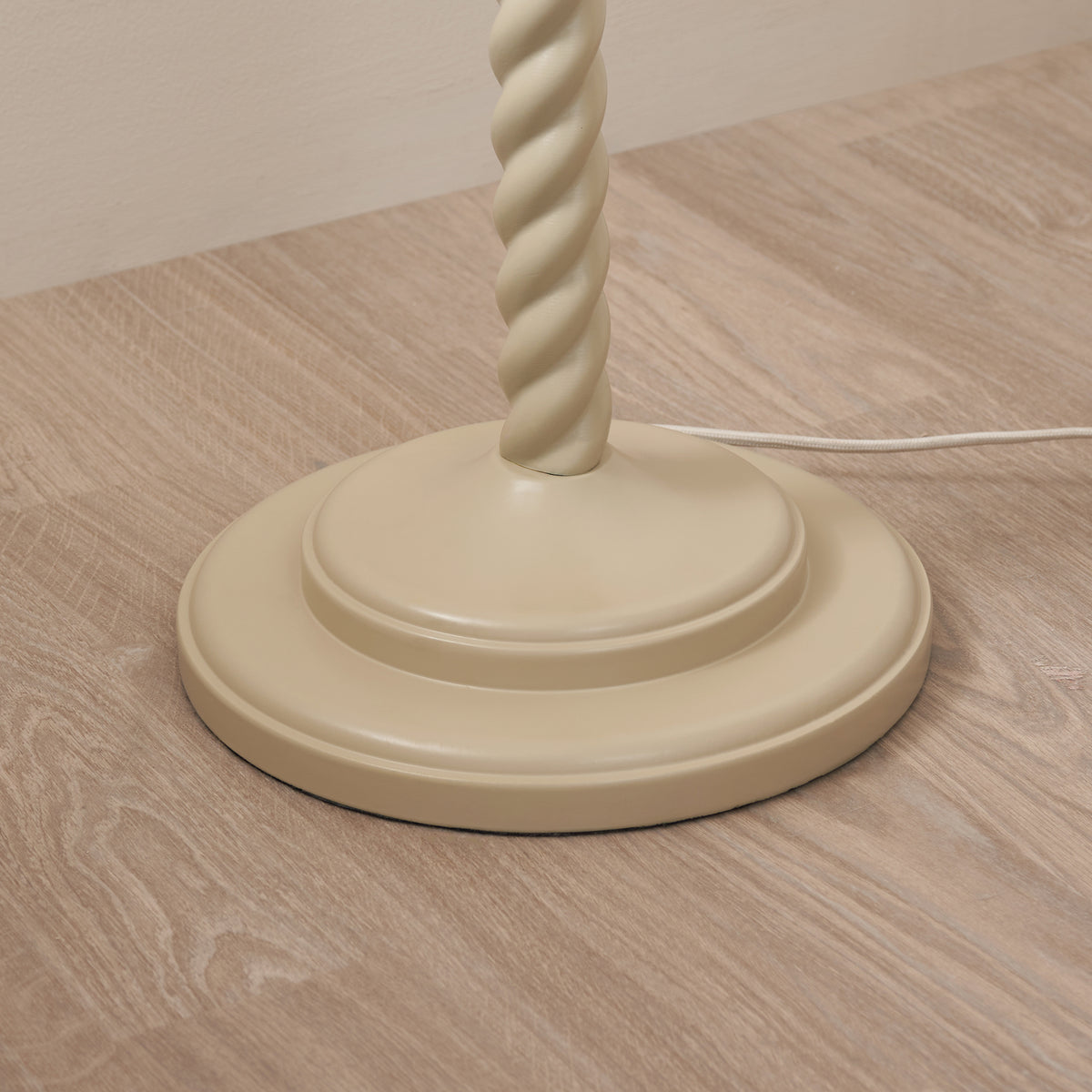Endon Twist & Ikat 40cm Floor Satin almond white paint & marlin blue fabric