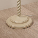 Endon Twist & Ikat 40cm Floor Satin almond white paint & neutral print fabric