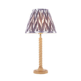 Endon Twist & Zigzag 25cm Table Oak effect resin & pearl grey fabric
