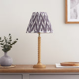 Endon Twist & Zigzag 25cm Table Oak effect resin & pearl grey fabric