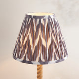 Endon Twist & Zigzag 25cm Table Oak effect resin & pearl grey fabric