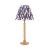 Endon Twist & Zigzag 25cm Table Oak effect resin & pearl grey fabric