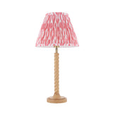 Endon Twist & Ikat 25cm Table Oak effect resin & coral pink fabric