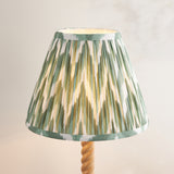 Endon Twist & Zigzag25cm Table Oak effect resin & cotswold green fabric