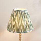 Endon Twist & Zigzag 25cm Table Satin almond white paint & cotswold green fabric