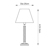 Endon Twist & Zigzag 25cm Table Satin almond white paint & cotswold green fabric