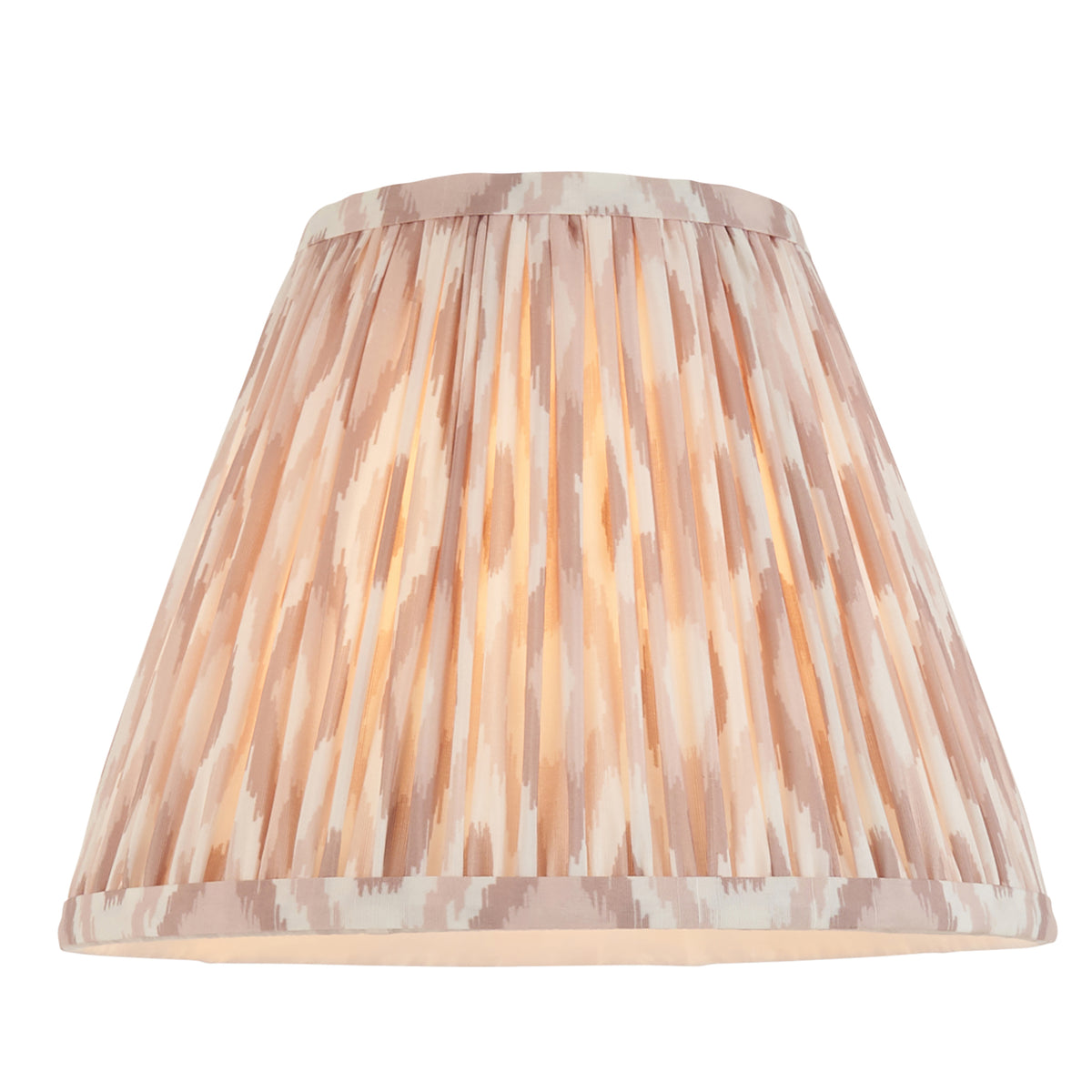 Endon Twist & Ikat 25cm Table Satin almond white paint & neutral print fabric