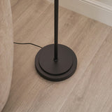 Endon Arlo & Ayla 53cm Floor Matt black & vintage white cotton
