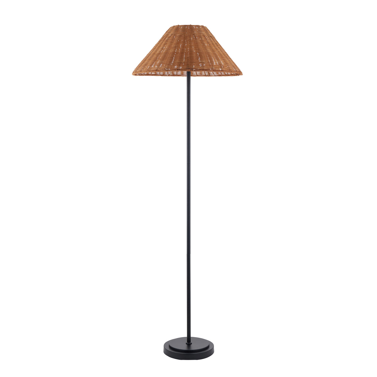 Endon Arlo & Rattan 52cm Floor Matt black & dark rattan