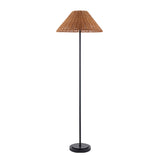 Endon Arlo & Rattan 52cm Floor Matt black & dark rattan